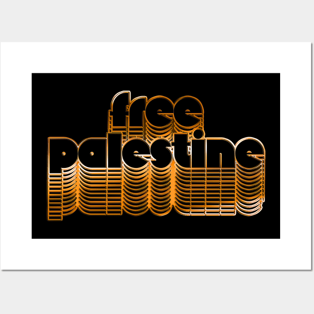 Free Palestine // Retro Style Design Wall Art by DankFutura